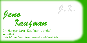 jeno kaufman business card